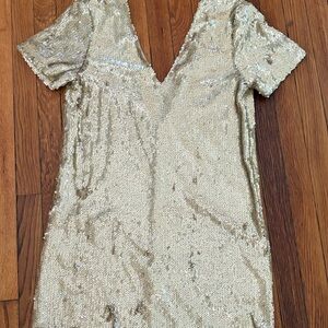 Tobi Gold Sequin Mini Dress